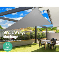 Thumbnail for Instahut Shade Sail 6x6x6m Triangle 280GSM 98% Grey Shade Cloth