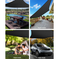 Thumbnail for Instahut Shade Sail 3x6m Rectangle 280GSM 98% Black Shade Cloth