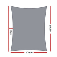 Thumbnail for Instahut Shade Sail 4x5m Rectangle 280GSM 98% Grey Shade Cloth