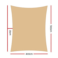 Thumbnail for Instahut Shade Sail 4x5m Rectangle 280GSM 98% Sand Shade Cloth