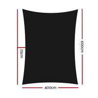 Thumbnail for Instahut Shade Sail 4x6m Rectangle 280GSM 98% Black Shade Cloth