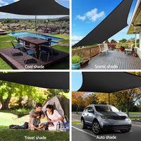 Thumbnail for Instahut Shade Sail 4x6m Rectangle 280GSM 98% Black Shade Cloth