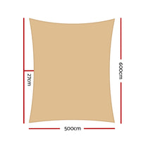 Thumbnail for Instahut Shade Sail 5x6m Rectangle 280GSM 98% Sand Shade Cloth