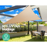 Thumbnail for Instahut Shade Sail 5x5x5m Rectangle 185GSM 95% Sand Shade Cloth