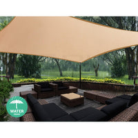 Thumbnail for Instahut Waterproof Shade Sail 2x4m Rectangle Sand 95% Shade Cloth