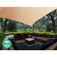 Thumbnail for Instahut Waterproof Shade Sail 5x5x5m Rectangle Sand 95% Shade Cloth