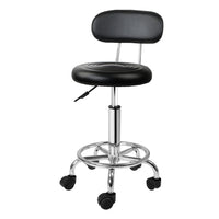 Thumbnail for Artiss Salon Stool Swivel Chair Backrest Black