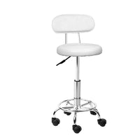 Thumbnail for Artiss Salon Stool Swivel Chair Backrest White