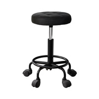 Thumbnail for Artiss Salon Stool Round Swivel Chairs Black