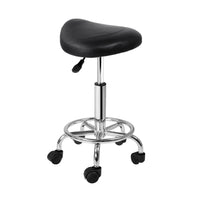 Thumbnail for Artiss Salon Stool Saddle Swivel Chair Black