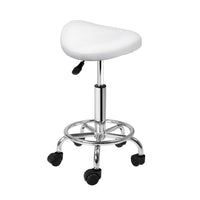 Thumbnail for Artiss Salon Stool Saddle Swivel Chair White