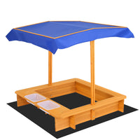 Thumbnail for Keezi Kids Sandpit Wooden Sandbox Sand Pit with Canopy Water Basin Toys 103cm