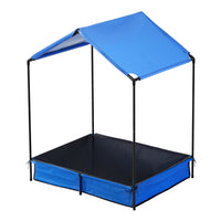 Thumbnail for Keezi Kids Sandpit Metal Sandbox Sand Pit with Canopy Cover Outdoor Toys 120cm