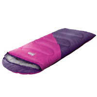 Thumbnail for Weisshorn Sleeping Bag Kids Single 172cm Thermal Camping Hiking Pink