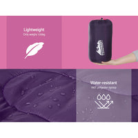 Thumbnail for Weisshorn Sleeping Bag Kids Single 172cm Thermal Camping Hiking Pink