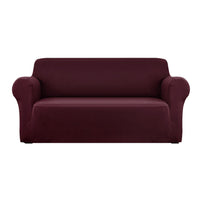 Thumbnail for Artiss Sofa Cover Couch Covers 3 Seater Stretch Burgundy