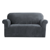 Thumbnail for Artiss Sofa Cover Couch Covers 2 Seater Velvet Grey