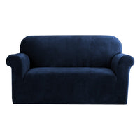 Thumbnail for Artiss Sofa Cover Couch Covers 2 Seater Velvet Sapphire