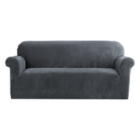 Thumbnail for Artiss Sofa Cover Couch Covers 3 Seater Velvet Grey