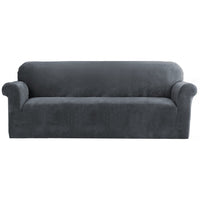 Thumbnail for Artiss Sofa Cover Couch Covers 4 Seater Velvet Grey