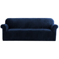 Thumbnail for Artiss Sofa Cover Couch Covers 4 Seater Velvet Sapphire