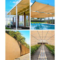 Thumbnail for Instahut 90% Shade Cloth 3.66x10m Shadecloth Sail Heavy Duty Beige