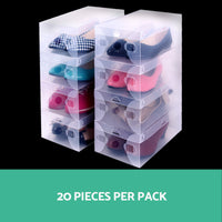 Thumbnail for Artiss 20X Shoe Box Storage Clear Case Foldable Stackable