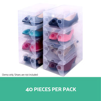 Thumbnail for Artiss 40X Shoe Box Storage Clear Case Foldable Stackable