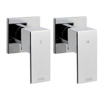 Thumbnail for Cefito Shower Twins Tap Wall Bath Taps Brass Hot Cold Basin Bathroom Chrome