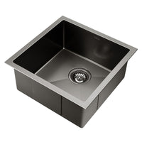 Thumbnail for Cefito Kitchen Sink 44X44CM Stainless Steel Basin Single Bowl Laundry Black