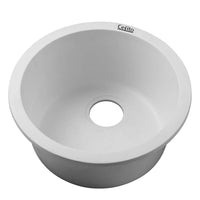 Thumbnail for Cefito Stone Kitchen Sink Round 430MM Granite Under/Topmount Basin Bowl Laundry White