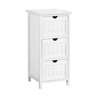 Thumbnail for Artiss Bedside Table Bathroom Storage Cabinet 3 Drawers White