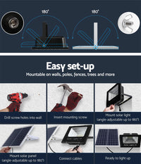 Thumbnail for Leier 80 LED Solar Street Light 60W Flood Motion Sensor Remote Outdoor Wall Lamp