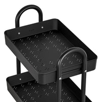 Thumbnail for Artiss Storage Trolley Kitchen Cart 3 Tiers Rack Shelf Organiser Wheels Black