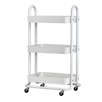 Thumbnail for Artiss Storage Trolley Kitchen Cart 3 Tiers Rack Shelf Organiser Wheels White