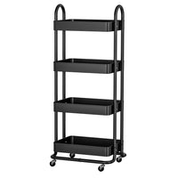 Thumbnail for Artiss Storage Trolley Kitchen Cart 4 Tiers Black