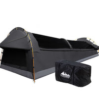 Thumbnail for Weisshorn Double Swag Camping Swags Deluxe Canvas Tent Dark Grey
