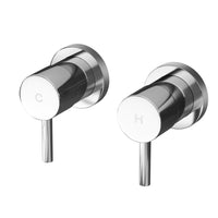 Thumbnail for Cefito Basin Twin Tap Wall Round Brass Faucet Shower Bathtub Chrome