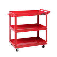 Thumbnail for Giantz 3-Tier Tool Cart Trolley Workshop Garage Storage Organizer Red