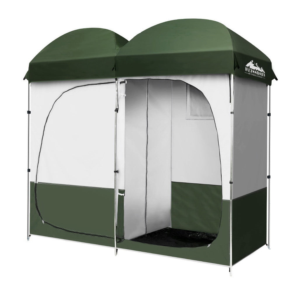 Weisshorn Double Camping Shower Toilet Tent Outdoor Portable Change Room