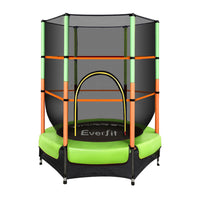 Thumbnail for Everfit 4.5FT Trampoline for Kids w/ Enclosure Safety Net Rebounder Gift Green