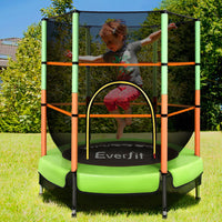 Thumbnail for Everfit 4.5FT Trampoline for Kids w/ Enclosure Safety Net Rebounder Gift Green