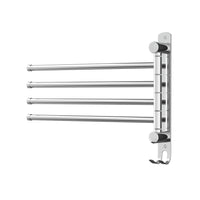 Thumbnail for Towel Rail Rack Holder 4 Bars Wall Mounted Stainless Steel Swivel Hanging Hook