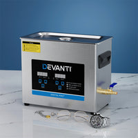 Thumbnail for Devanti 6.5L Ultrasonic Cleaner Heater Cleaning Machine Timer Industrial 180W