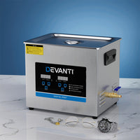 Thumbnail for Devanti 10L Ultrasonic Cleaner Heater Cleaning Machine Timer Industrial 240W