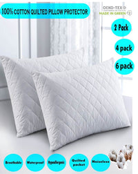 Thumbnail for Elan Linen 100% Cotton Waterproof Pillow Protector (Pack of 2)