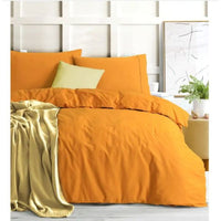 Thumbnail for Elan Linen 100% Egyptian Cotton Vintage Washed 500TC Mustard King Quilt Cover Set