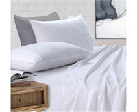 Thumbnail for Elan Linen 100% Egyptian Cotton Vintage Washed 500TC White King Bed Sheets Set