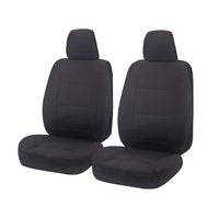 Thumbnail for Seat Covers for MITSUBISHI TRITON MQ SERIES 01/2015 - ON DUAL / CLUB CAB UTILITY FRONT 2X BUCKETS CHARCOAL ALL TERRAIN