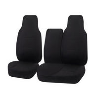Thumbnail for Seat Covers for TOYOTA HI ACE TRH-KDH SERIES 03/2005 - 2015 LWB UTILITY VAN FRONT HIGH BUCKET + _ BENCH WITH FOLD DOWN ARMREST/TRAY BLACK CHALLENGER